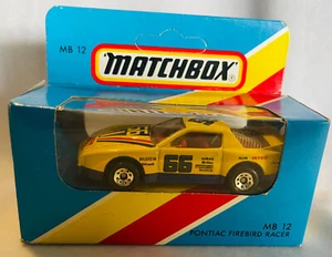 Matchbox 12g Pontiac Firebird Racer Yellow "66" Light Blue box - Picture 1 of 1