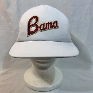 Sombrero de malla de camionero vintage Bama Alabama blanco marea carmesí AJM - Imagen 1 de 11