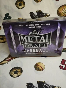 Leaf Metal Draft 2021 caja de hobby sellada de béisbol ¡6 autógrafos! - Imagen 1 de 2