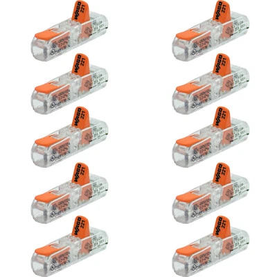 10 Stück WAGO 221-2411 Durchgangsverbinder Klemme mit Hebel 2-Leiter-Klemme - Bild 1 von 4