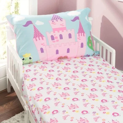 Toddler Girl's Princess, Magic Castle Fitted Sheet and Reversible Pillow Case - Image 1 of 3