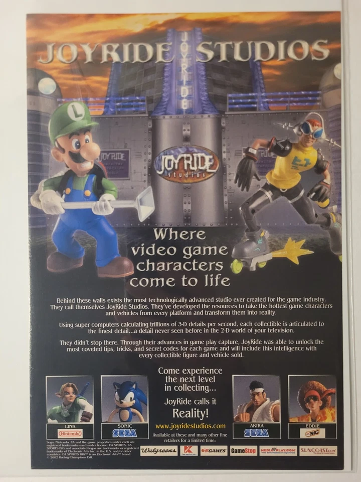 Anuncio de revista raro con Nintendo (Luigi, Link) y Sega (Sonic, Akira) Joyride Studios Foto 1 de 1