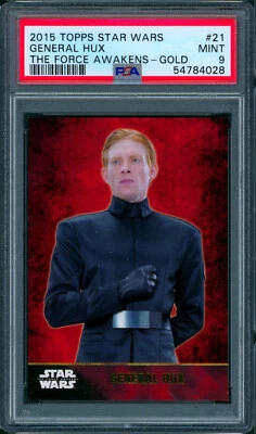 2015 Topps Star Wars TFA Gold Foil GENERAL HUX #21 Rare SP #/100 Mint PSA 9 - Image 1 of 2
