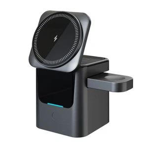 3-in-1 iPhone Wireless Charging Stand Auto Rotation Charging Station Magnetic - Picture 1 of 8