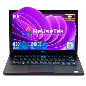 Dell Latitude 7280 12" Intel i7-7600U 2.80GHz 8GB RAM 240GB SSD WiFi + BT Laptop - Picture 1 of 16