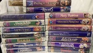 Disney VHS Lot Sealed 16 Movies Never Opened Lion King, Bambi, Fantasia, etc. - Picture 1 of 24