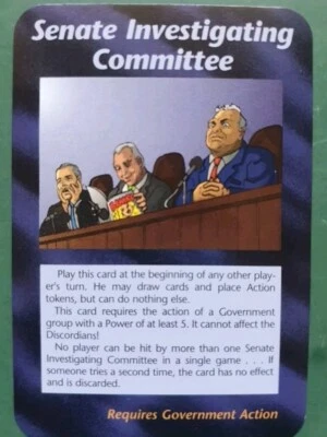 INWO Illuminati New World Order SENATE INVESTIGATING COMMITTEE - 1995 RARE CARD - Bild 1 von 2