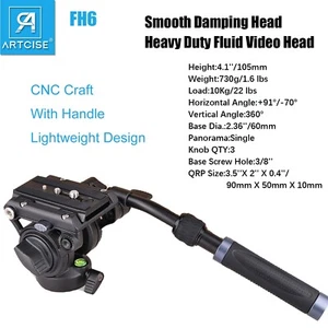 Profi Heavy Duty Fluid Videokopf glatter Dämpfungskopf für Kamerastativ - Bild 1 von 12