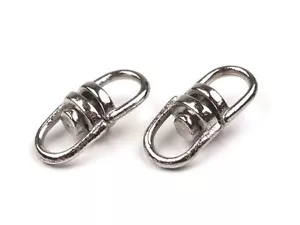 10 x Metal Rotary Swivel Connectors 6 x 13 mm Clip Claps Bags Key Rings DIY - Picture 1 of 3