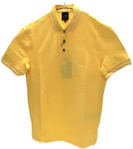 A|X Armani Exchange Men Short Sleeve Contrast Logo Polo Shirt, Yellow , XL - Picture 1 of 2