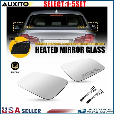 Espejo retrovisor lateral de vidrio térmico con placa de respaldo para BMW 528i 535i 550i 640i 650i 2-10X Foto 1 de 2