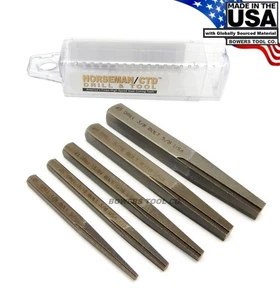 Juego de 5 extractores de tornillos y pernos Norseman EZ #1-5 hecho en EE. UU. - Imagen 1 de 3