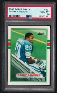 1989 TOPPS TRADED RC #83T BARRY SANDERS HOF PSA 10 GEM MINT ROOKIE  #58582322 - Picture 1 of 2