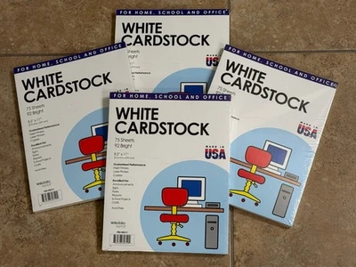 Lot of 300 Sheets WHITE CARDSTOCK BY WAUSAU PAPER MADE IN USA #82319 - Image 1 of 4