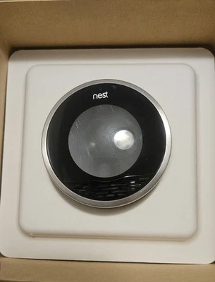 Nest 01A T100577 Silver/Black 1st Gen Stainless Steel Wi-Fi Learning Thermostat - Image 1 of 4