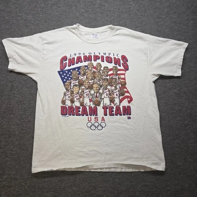 Camiseta de colección 1996 Olympics Baloncesto Dream Team Campeón NBA XL Jordan Magic Foto 1 de 4