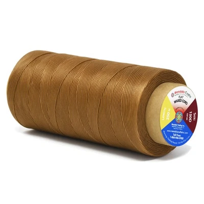Mandala Crafts Tan Flat Waxed Thread for Leather Sewing - 273 Yds 150D 0.8mm - Image 1 of 4