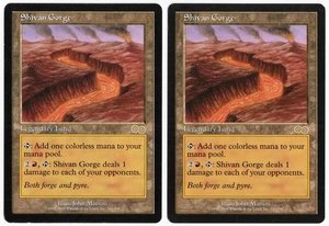 Shivan Gorge x2 2x 1998 Urza's Saga Colorless Rare Legendary Land MTG SP - NM A2 - Picture 1 of 2