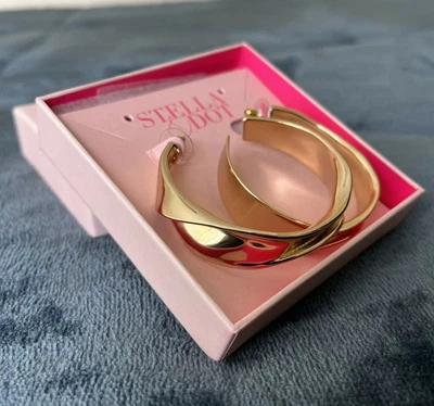 Stella & Dot Twist Statement Hoop Earrings - New on Card! - Photo 1/3