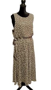 Women’s MSK Polka Dot Wedding Guest Special Dress Brown & White Size 16 - Picture 1 of 5