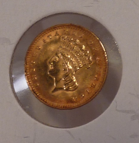 1862 U.S. One Dollar Gold, Civil War Date Nice Cover