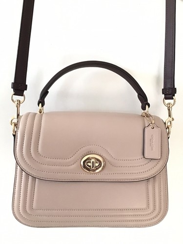 Borsa Coach Marlie Colorblock Border Quilting Malva Mirtillo Reg $428 Nuova con etichette
