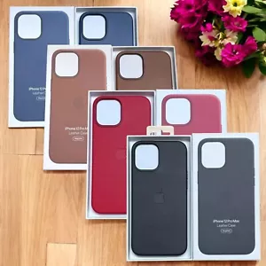 Official Genuine Original Apple (iPhone 12 Pro Max) Leather Case MagSafe Cover - Picture 1 of 53
