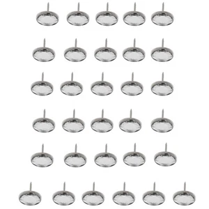 25pcs Crystal Nails Tack for Sofa Headboard Upholstery Decoration 2cm Silver - Picture 1 of 7