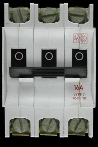 MK 16 AMP TYPE 2 M6 TRIPLE POLE MCB CIRCUIT BREAKER 90616 TP - Picture 1 of 6