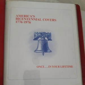 VINTAGE AMERICA'S BICENTENNIAL COVERS 1776-1976 COLLECTIBLE STAMPS & RED BINDER - Picture 1 of 5