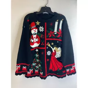 Nutcracker Sweater Womens Small Black Christmas Pullover Shirt Grandmacore Party - Picture 1 of 5