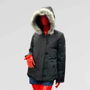 Women’s Black | Grey Faux Fur Jacket JLO by Jennifer Lopez NWT - Picture 1 of 5