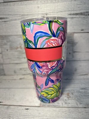 NUEVO Vaso de acero inoxidable Lilly Pulitzer con tapa • Sirena a la sombra 30 oz Foto 1 de 4