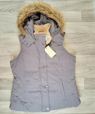 M&S Indigo Hooded Vest Gilet Womens UK 16 (US size 12) Gray NWT Marks & Spencer - Image 1 of 4