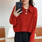 Occident Womens Long Sleeve Knit Knitwear Cardigan Sweater Loose Fit Spring 2023