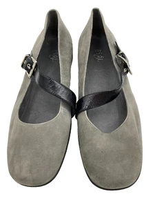 ASGI Splendor Women's 8M Mary Jane Shoes Gray Suede Buckle BL/BR Strap Comfort - Picture 1 of 6