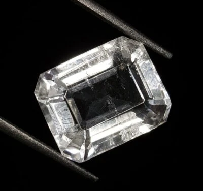 Gema de esmeralda sin calentar 100 % topacio blanco natural de 9,67 quilates con piedras preciosas sueltas certificadas Foto 1 de 4