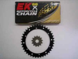 YAMAHA RAPTOR 700 JT SPROCKET SET & EK SRO6 GOLD O-RING CHAIN KIT 15/38 06-18 - Picture 1 of 6