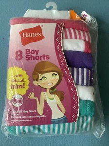 Brand NEW IN Pack 8 pack boyshorts Girls Size 8 Underwear Striped Pnk/ purple - Picture 1 of 7