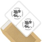 2 x Rectangle Stickers 7.5cm BW - Canada Maple Leaf Moose Flag  #39873