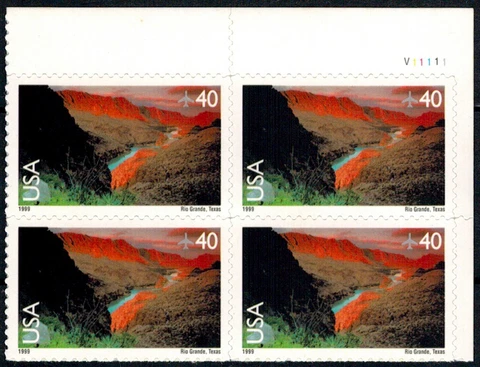 US Scott # C134 Air Mail Plate Block Of 4 Stamps MNH Rio Grande, TX Cover
