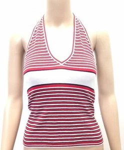 New $469 Dolce & Gabbana Women'S Red White Striped Sleeveless Halter Tank Top Xs - Picture 1 of 5