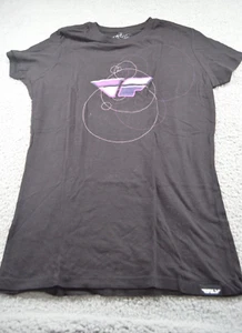 Fly Racing Shirt Womens Crew Neck Short Sleeve Top Black XL - Picture 1 of 4