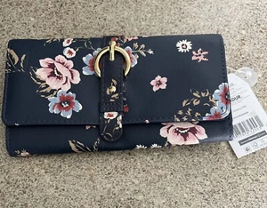 New Time And Tru Ladies Silvadur Floral Slim Wallet 12 Credit Cards & I.D. View - Picture 1 of 3