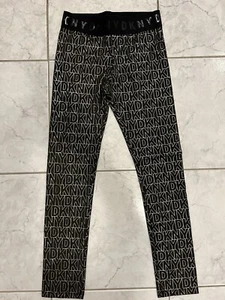 Dkny Blk/yellow Logo Legging Size 10 NWT - Picture 1 of 2