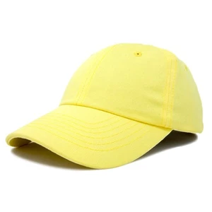 DALIX Baseball Cap Dad Hat Plain Men Women Cotton Adjustable Blank Yellow - Picture 1 of 7