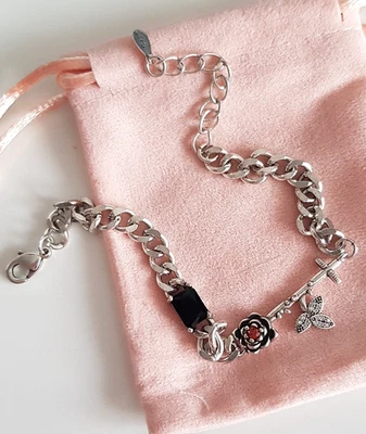 EDLES BETTEL ARMBAND 925 Silber Charm Zirkonia Panzer ARMKETTE Armreif Anhänger - Bild 1 von 4