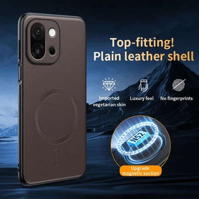 For OnePlus 15, Phone Case Magnetic Hybrid Wireless Charge PU Leather Soft Cover - Image 1 of 4