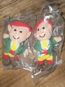(2) Vintage Ernie Keebler Elfe Promo Plüsch Beanie 5 Zoll Puppe Werbung Sammlerstück - Bild 1 von 4