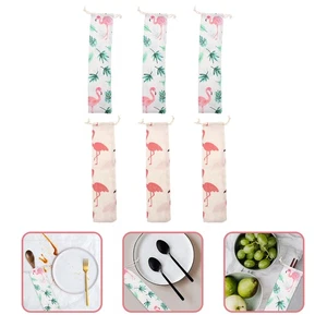 6 Pcs Strohgeschirrspeicherbeutel Reisen Tragbarer Strohhalmkoffer - Photo 1/12